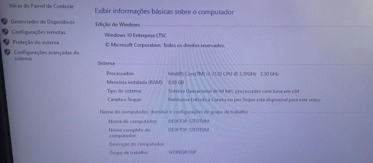 PC DESKTOP COM processador i32120 8 GB RAM E PLACA DE VÍDEO  - Foto 4