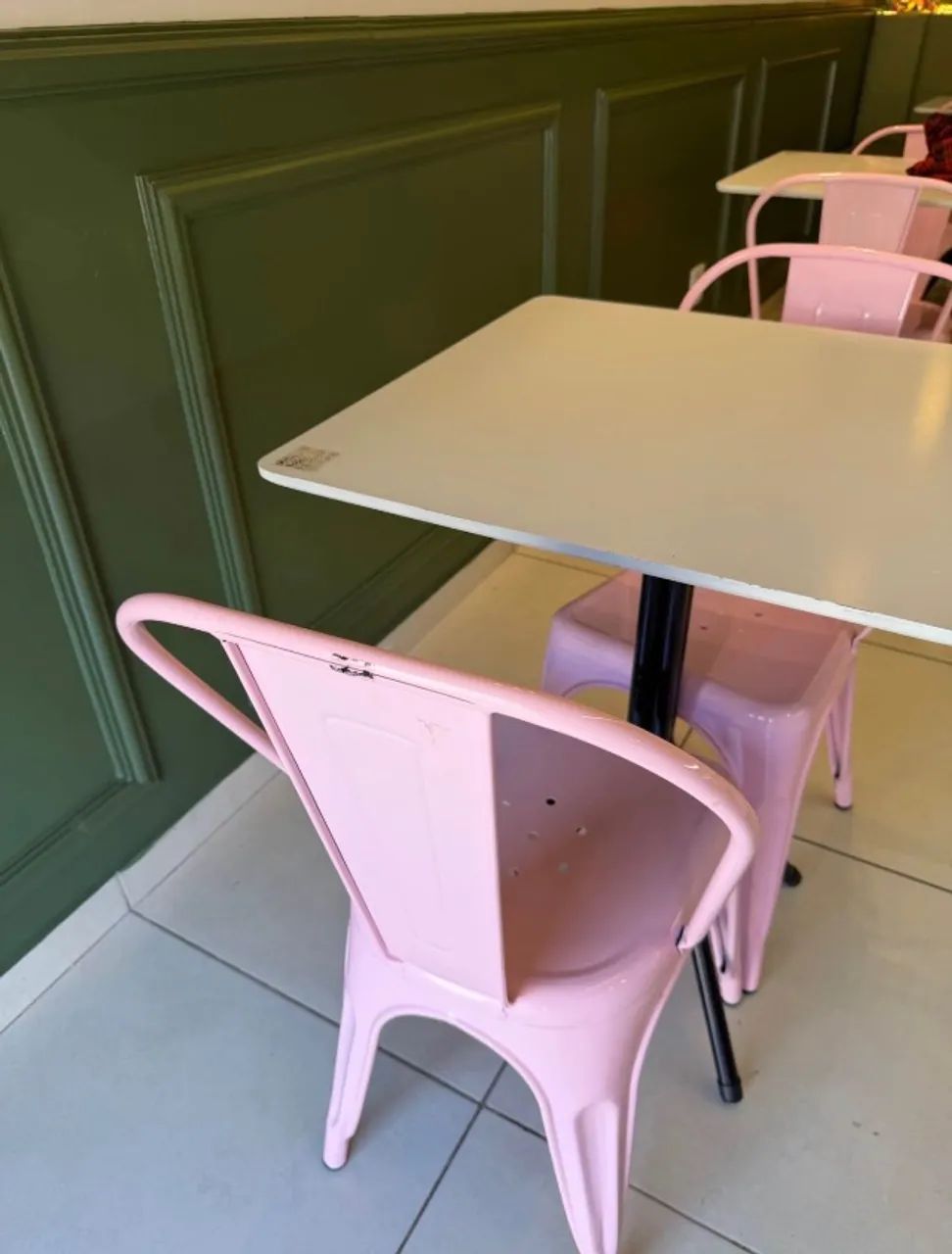 6 Cadeiras de aço rosa - Foto 2