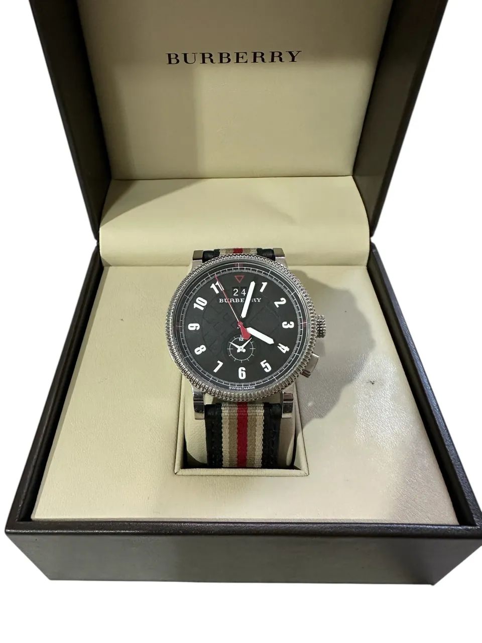 Relógio Burberry Tricolor Webbing Dual Time
