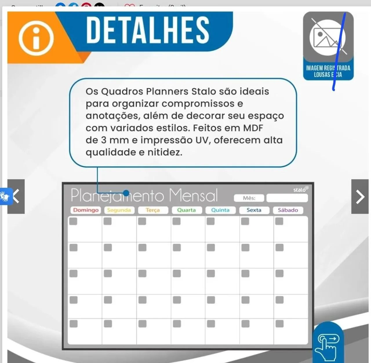Lousa Planejador Mensal - Foto 2