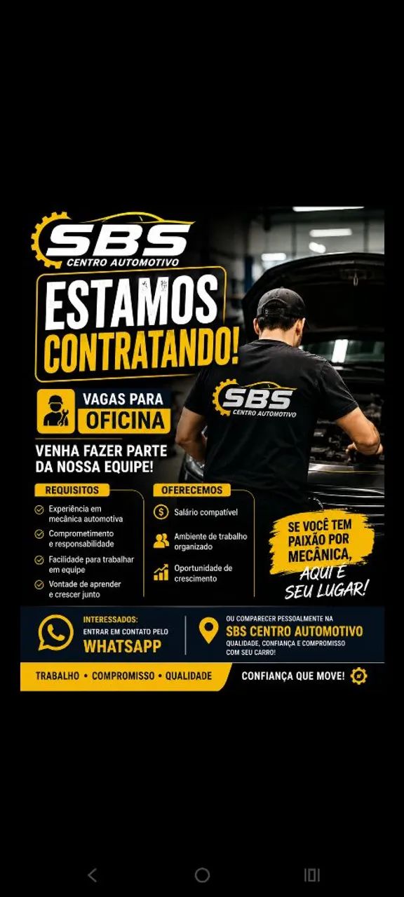 Vaga para mecânico 