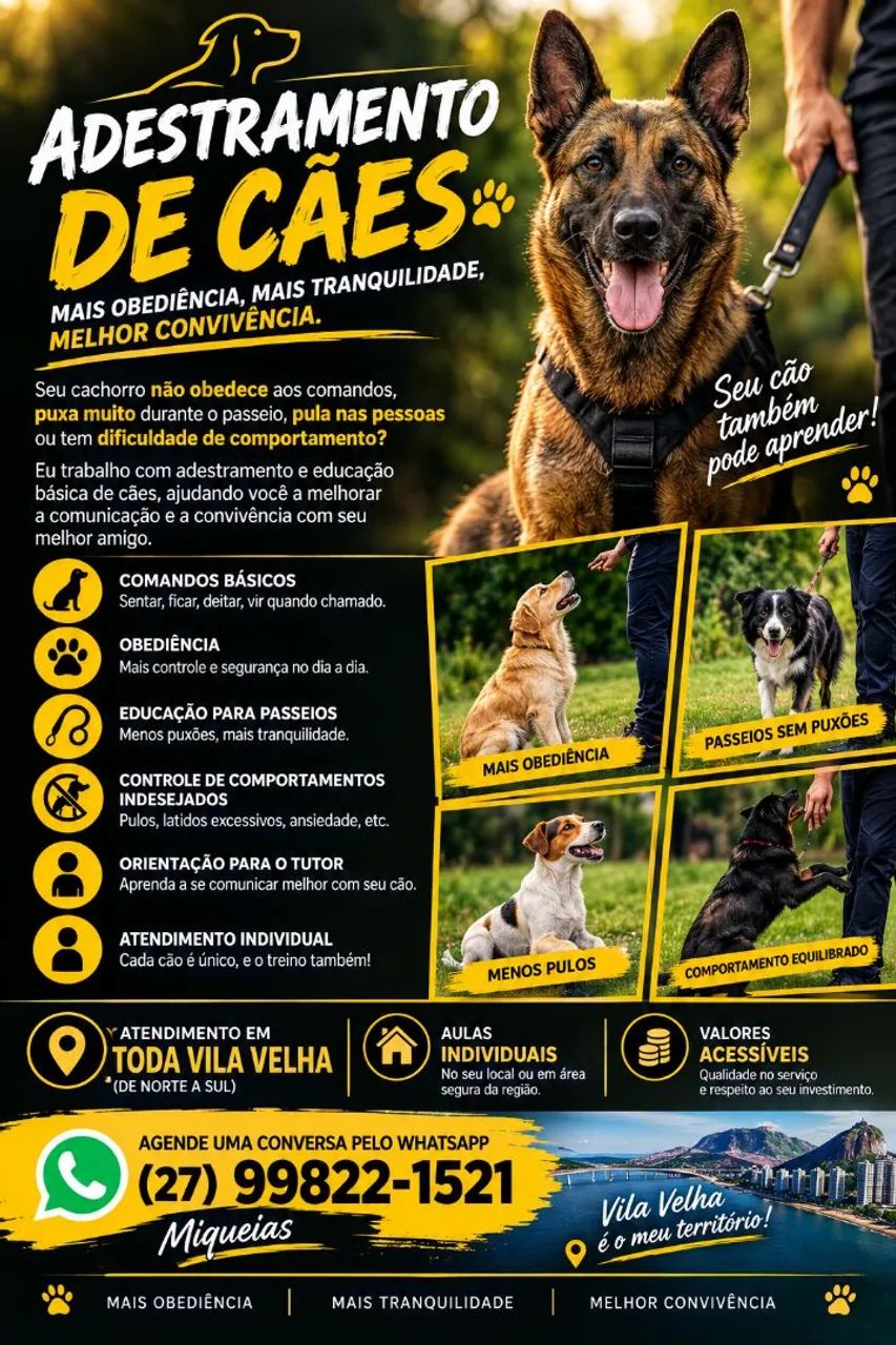 Adestramento de cães(preços acessíveis)