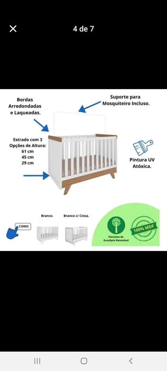 BERÇO NOVO COM COLCHÃO  - Foto 2