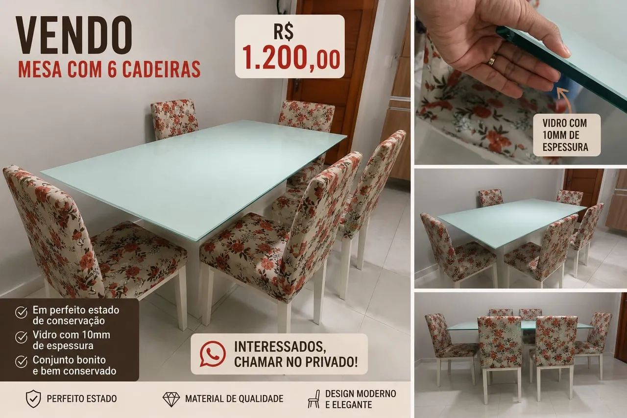 Mesa de vidro 