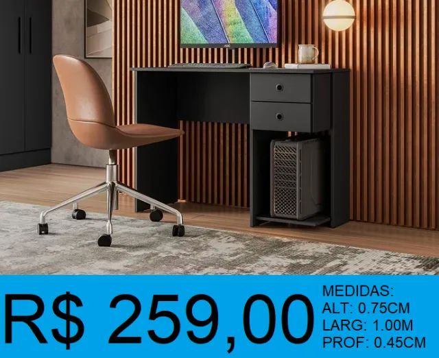 Escrivaninha design moderno - entrega gratuita e parcelamos até 12X sem juros - Foto 3