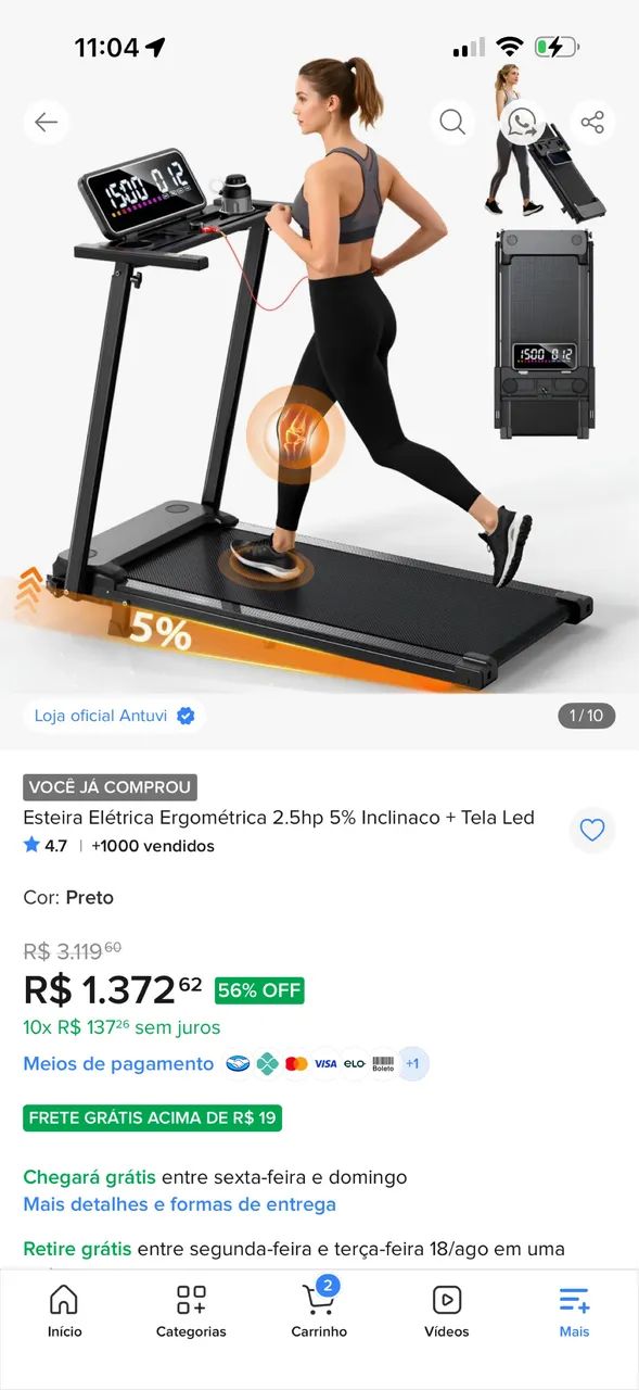Vendo esteira e bicicleta