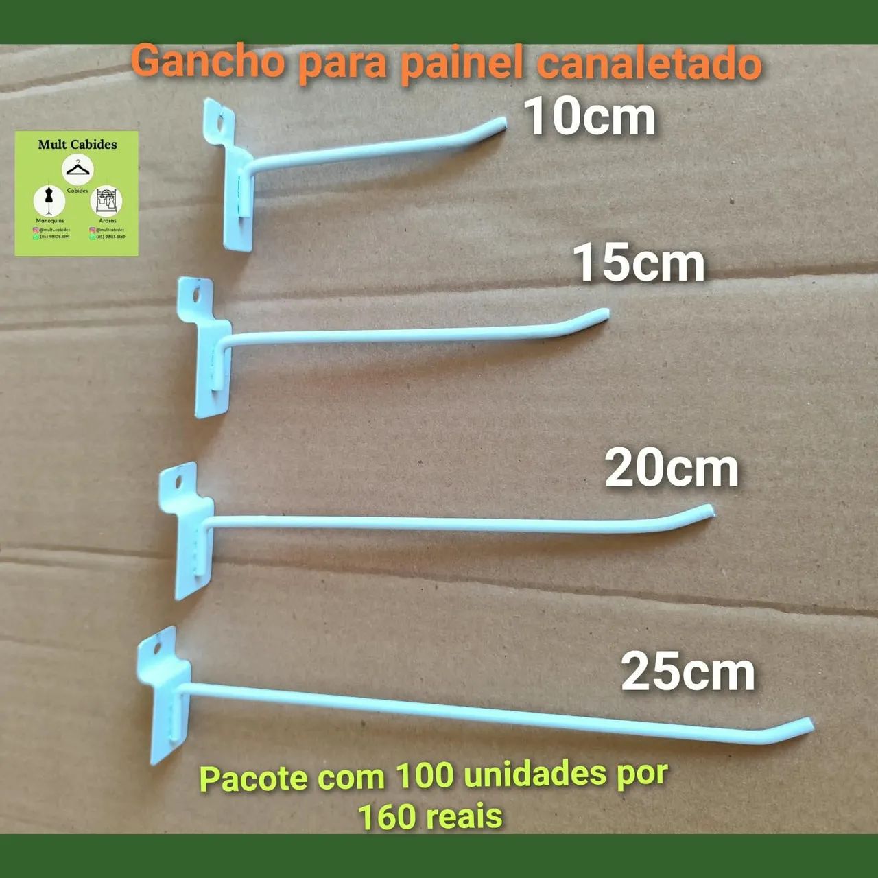 Ganchos para painel canaletado 