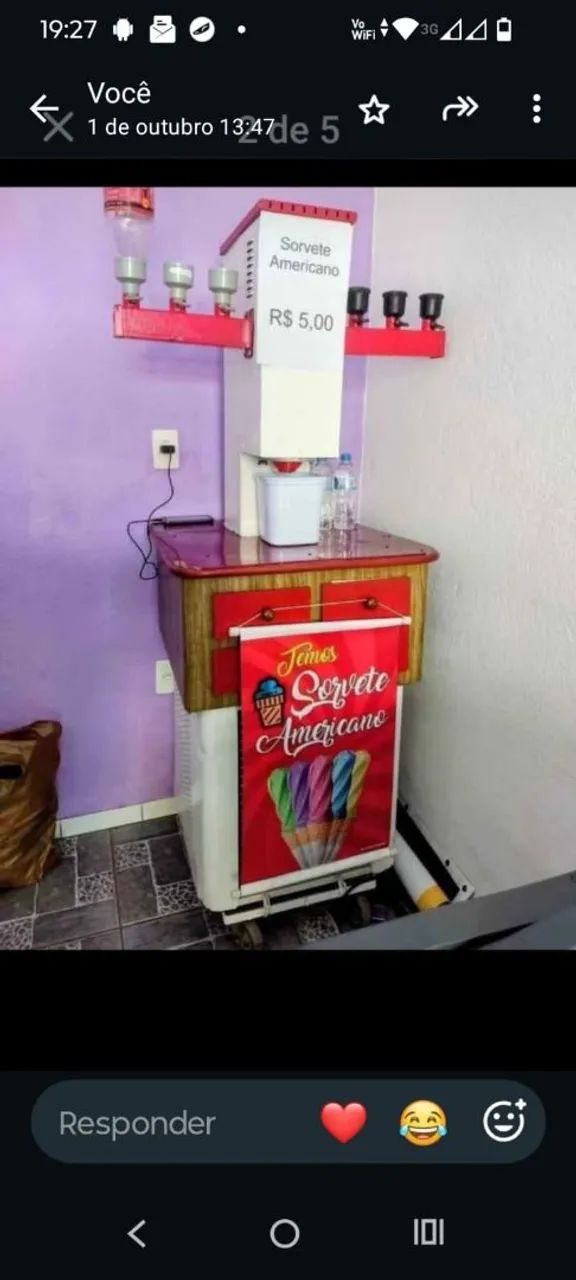 Máquina de sorvete americano 