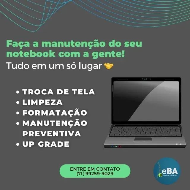 Troca de Tela Formatação e Manutenção de Notebook