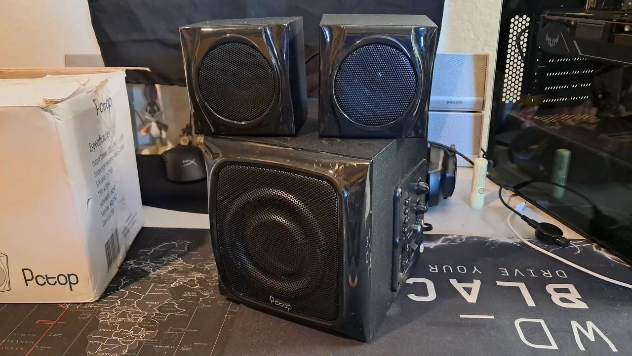 Caixa caixinha som pc computador tv notebook c subwoofer - Foto 5
