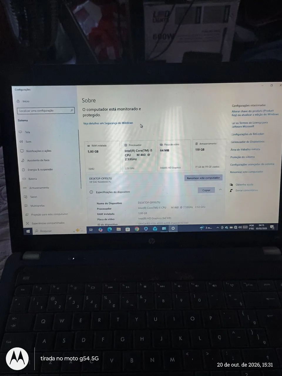 Notebook Hp core i5 4 GB de ram e SSD de 120gb - Foto 4