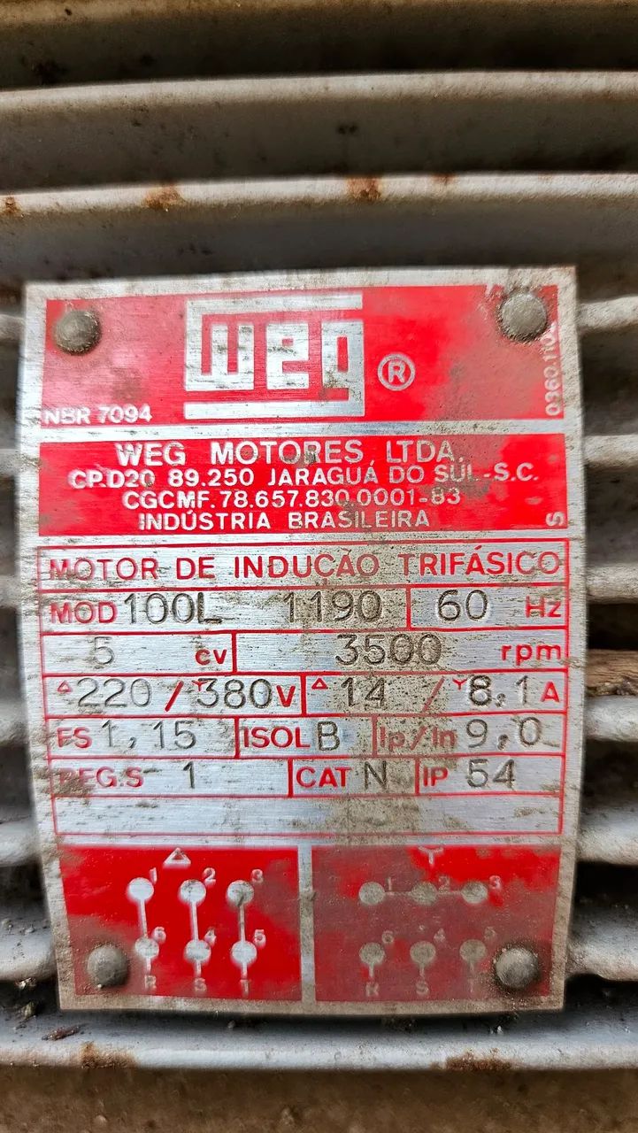 Motor Weg Trifasico 5cv nunca usado - Foto 2