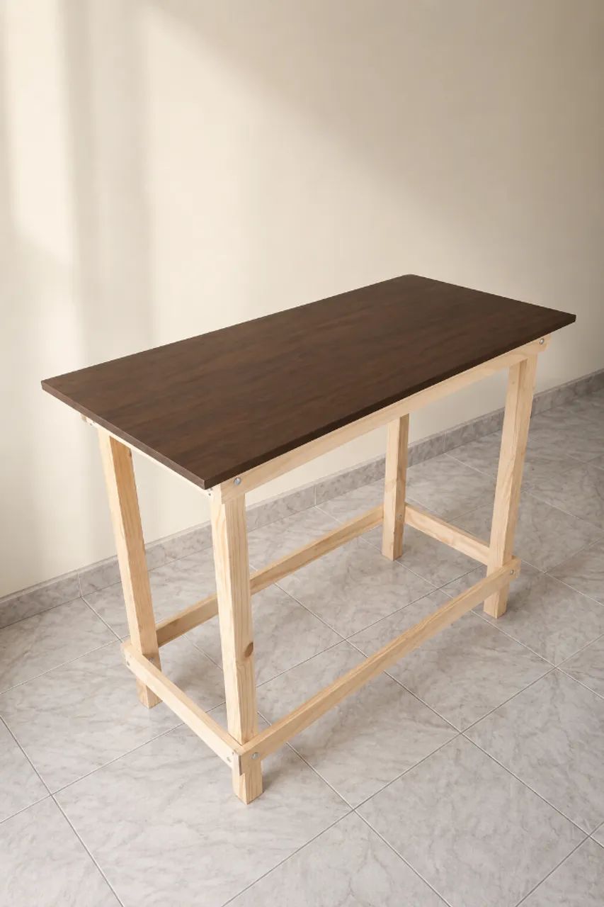 Mesa de trabalho 0,60 x 1,20 tampo Marrom - Foto 2