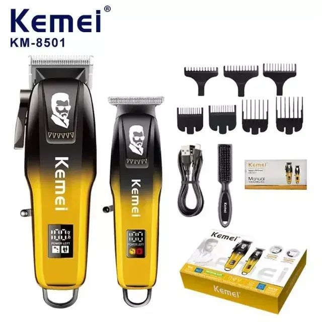 Kit Máquina de Cortar Cabelo + Máquina de Acabamento Kemei Original - Foto 5