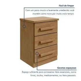 Mesa de Cabeceira Baião com 3 Gavetas - (Promoção)! - Foto 3