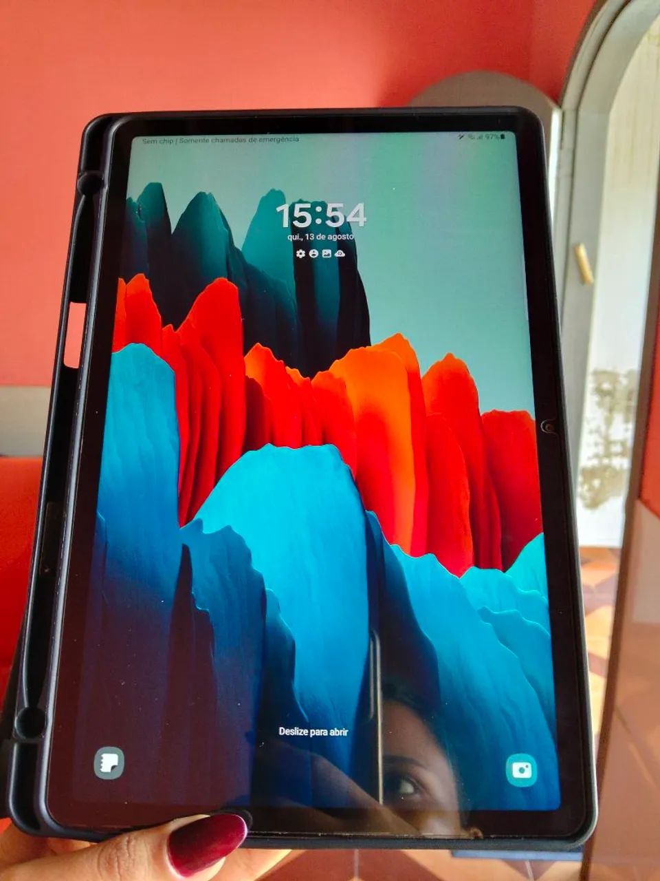 Tablet Samsung S7. Com 256GB e 8 de memória RAM