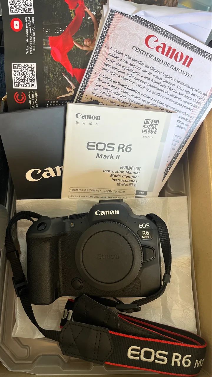 Câmera Cânon RF R6 Mark II - Praticamente Nova