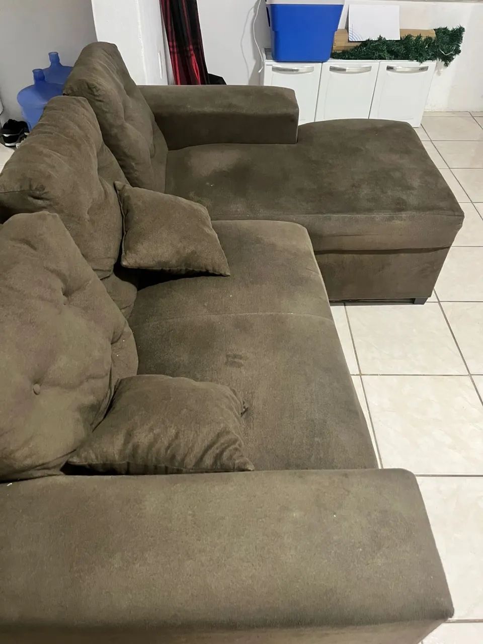 Sofá de 3 lugares Marron - Foto 4