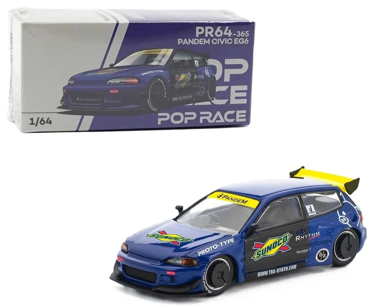 Pop Race Sonoco Pandem Honda Civic EG6 Blue PR64-365 - Foto 4
