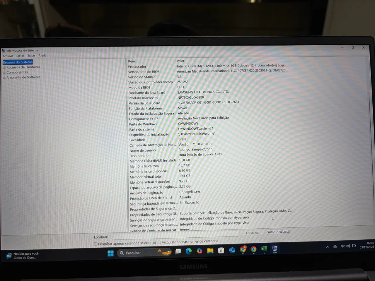 Notebook Samsung Galaxy Book4 i5 | 16GB RAM | SSD 512GB | MX570 - Foto 3