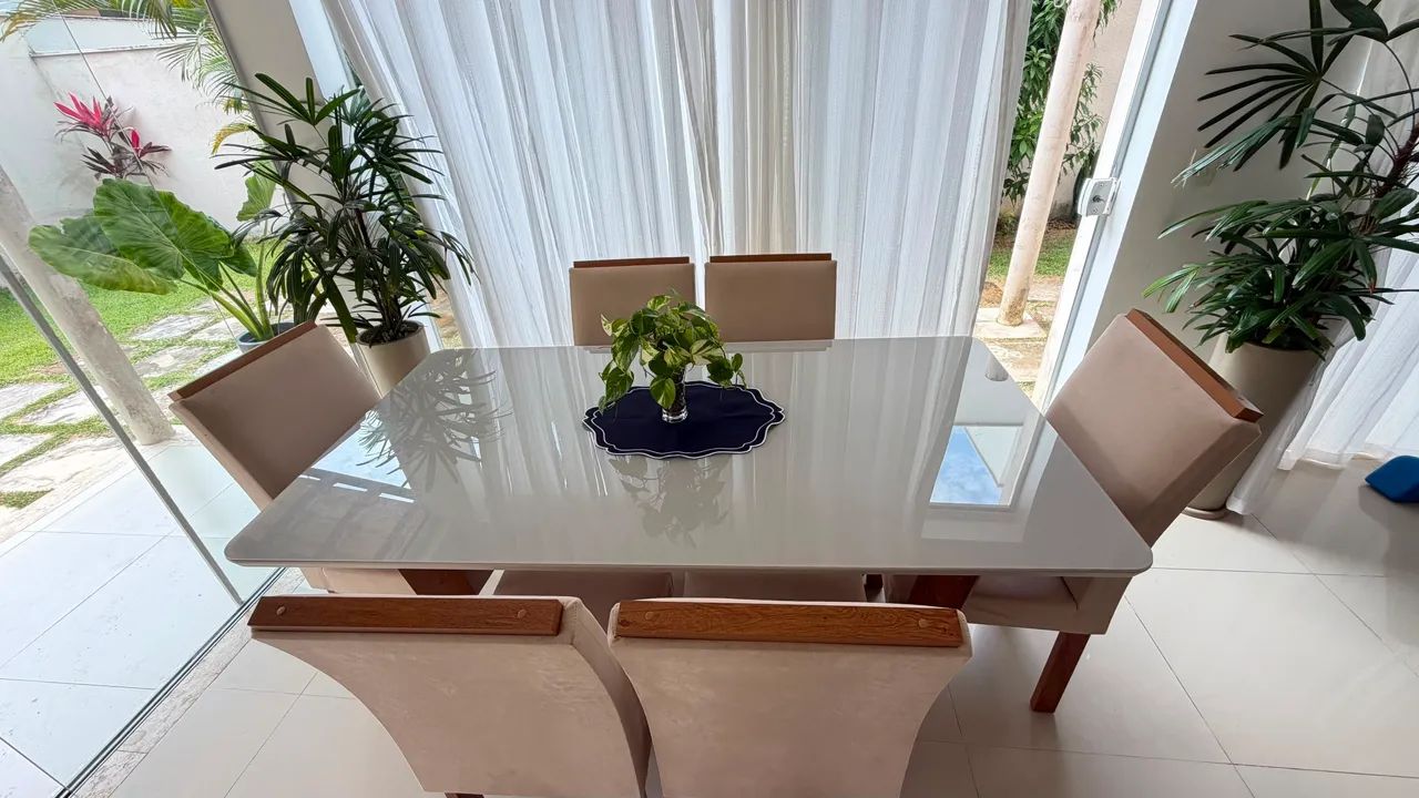 Mesa com 6 cadeiras pouco usado  - Foto 3