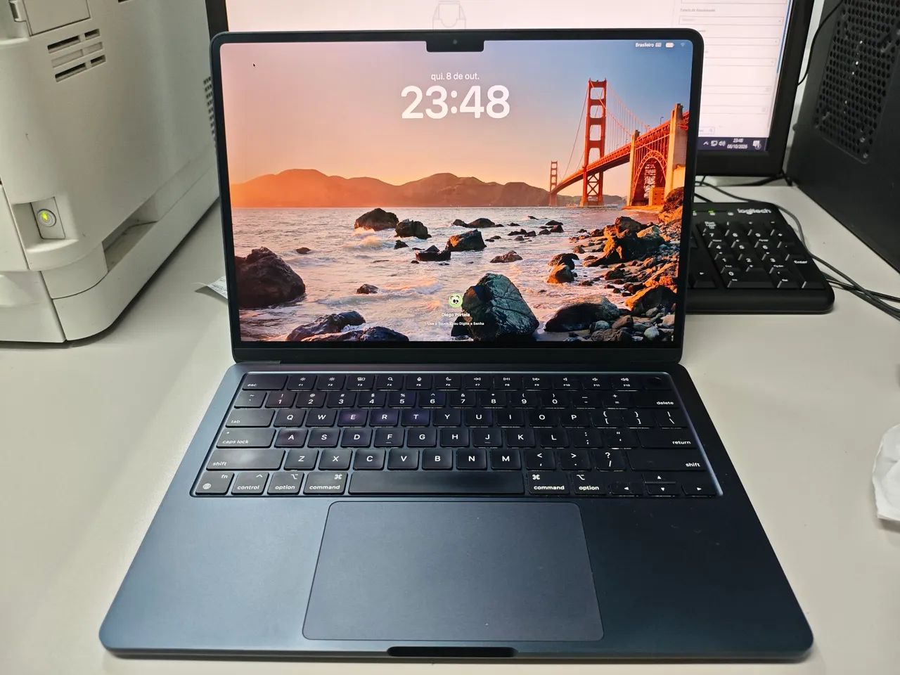 MacBook Air M2 A2681 8GB 256GB Midnight Azul-Escuro - Impecável