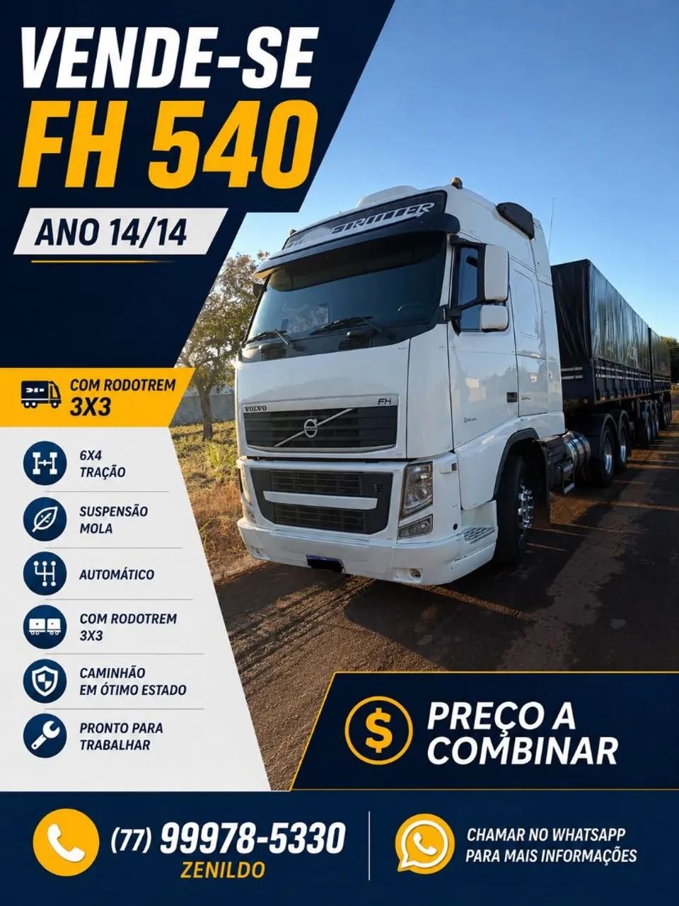 Vendo FH 540 com graneleiro 3x3