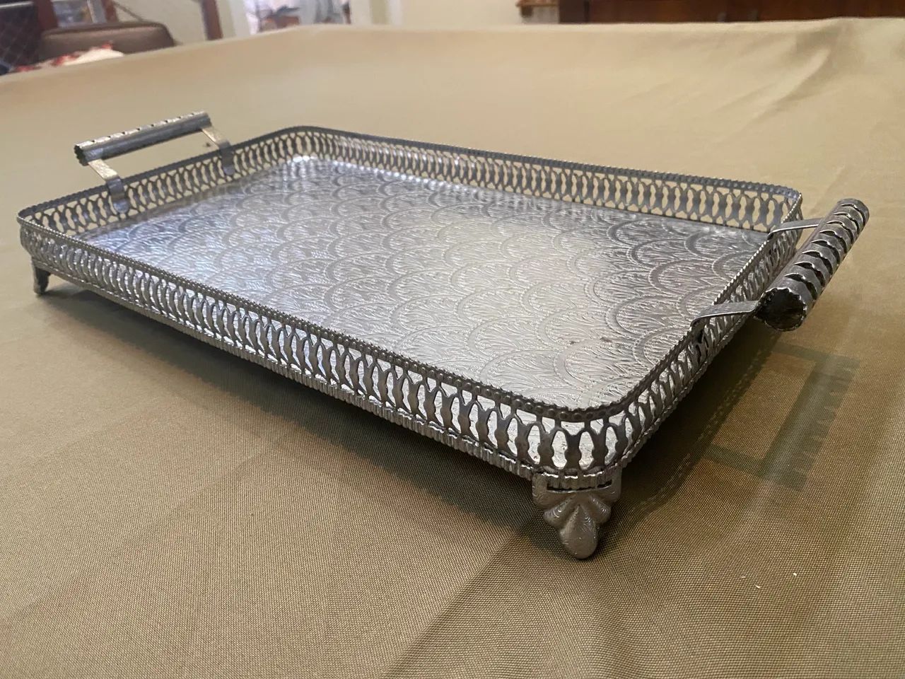 Bandeja Aço / Estanho Art Déco (Século XX) - Foto 3
