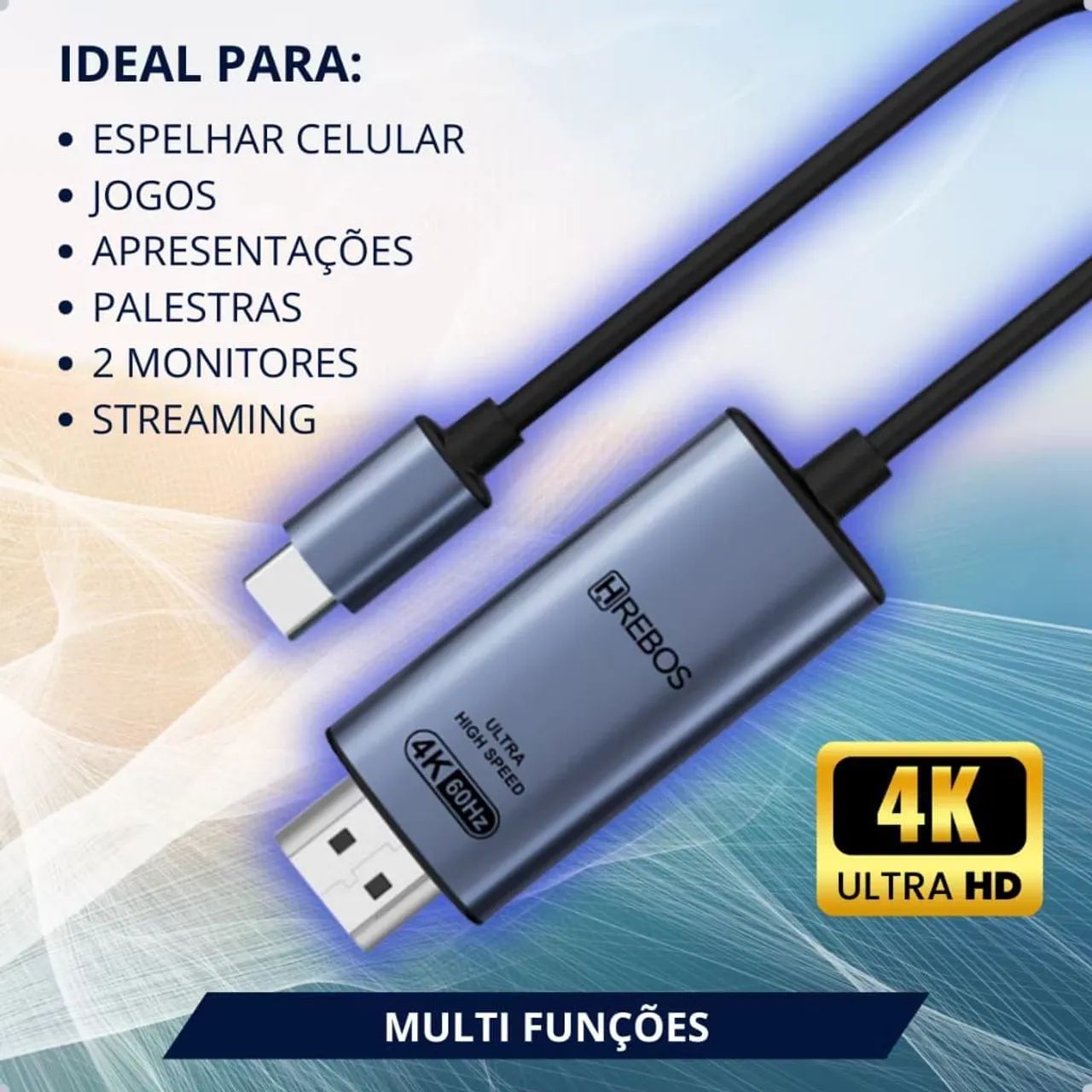 Adaptador Tipo C x HDMI - 4K 60hz 1,5m