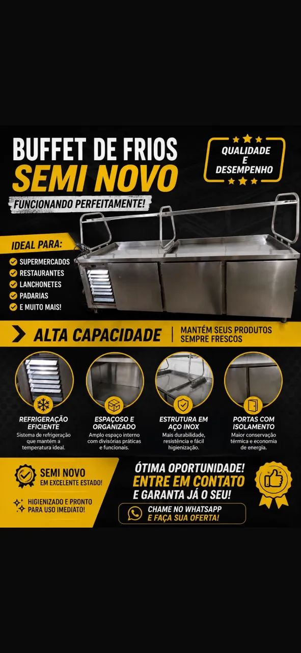 Buffet frio para saladas e sobremesas 