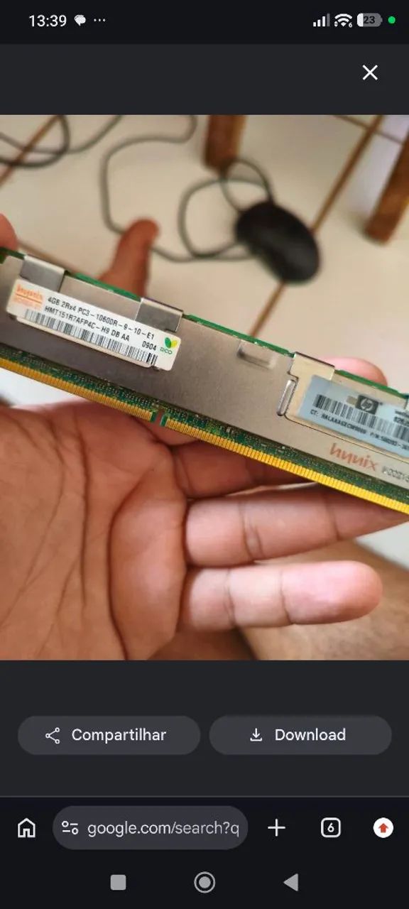 Memória ram ddr3 2x 4gb EEC + Processador Xeon e5 2420v2 - Foto 2