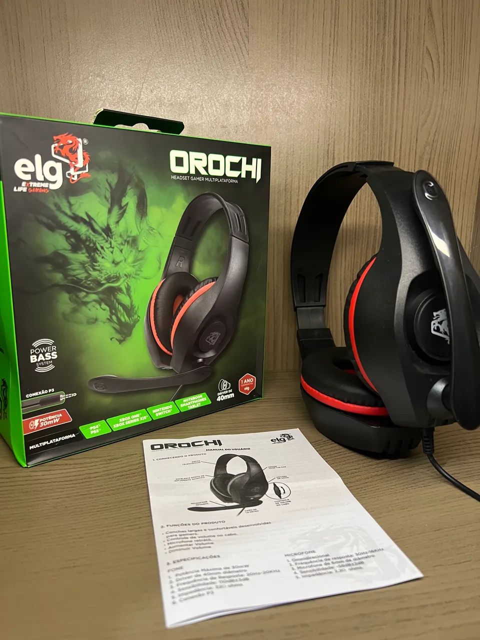 FONE - HEADSET GAMER COM  LED - XBOX, PS4, CELULAR, NOTEBOOK e PC