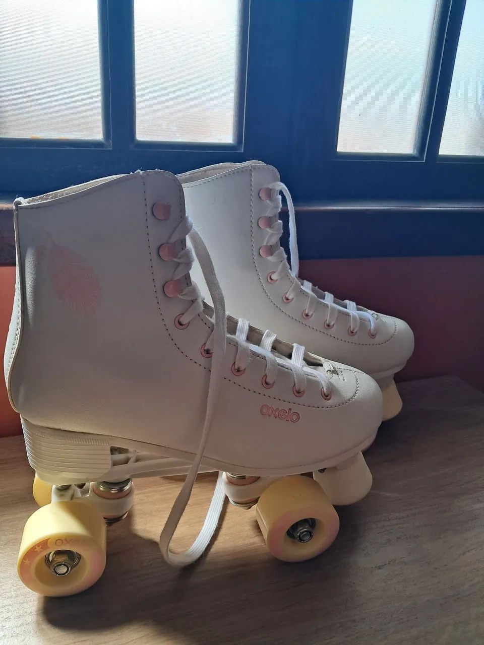 Patins Oxelo Branco com rosa - Foto 3