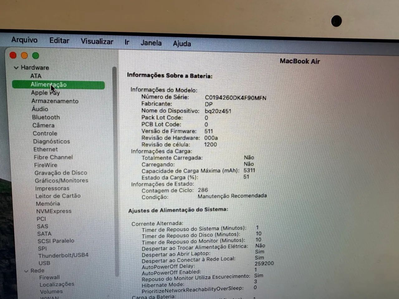 MacBook Air 2017 com poucos ciclos de bateria - Foto 3