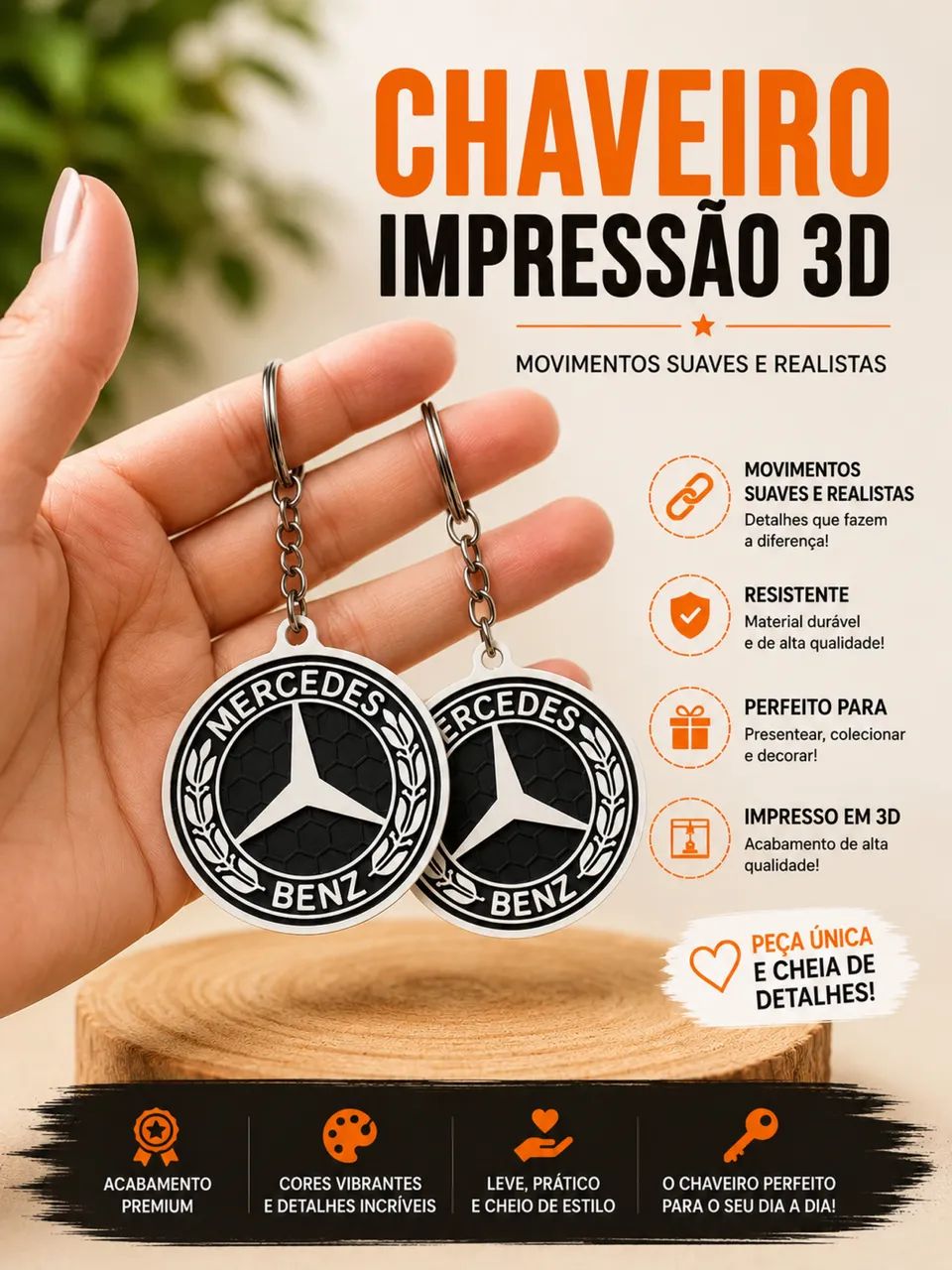 Chaveiros impressão 3D