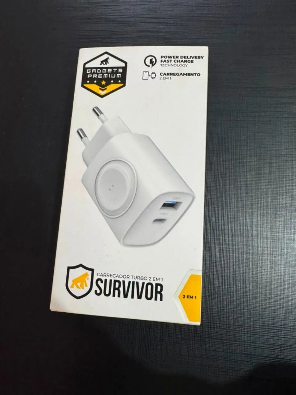 Carregador Gshield Survivor 2 em 1 USB-C Apple Watch Anatel
