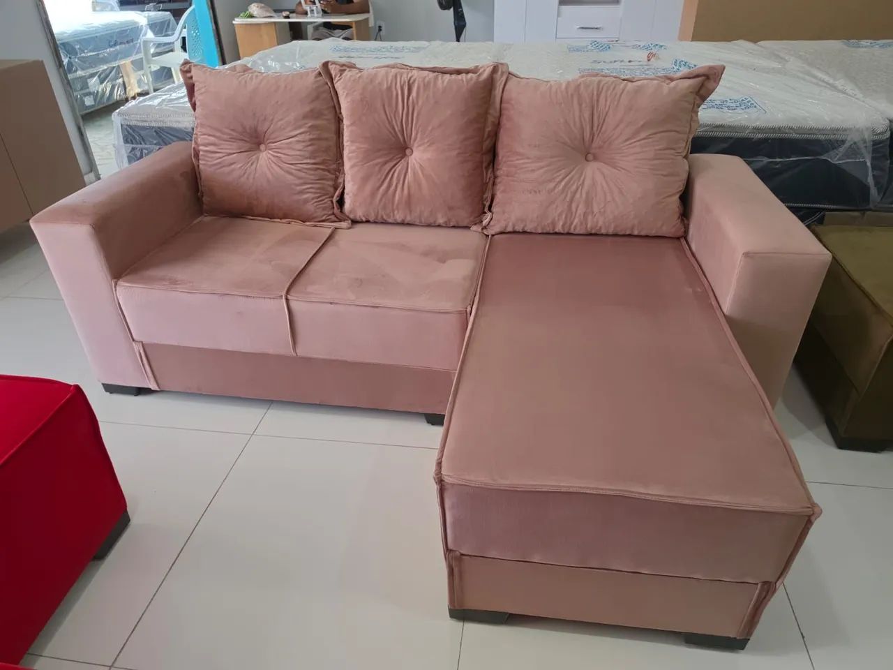 SOFÁ 2L C/ CHAISE NOVO - Foto 5