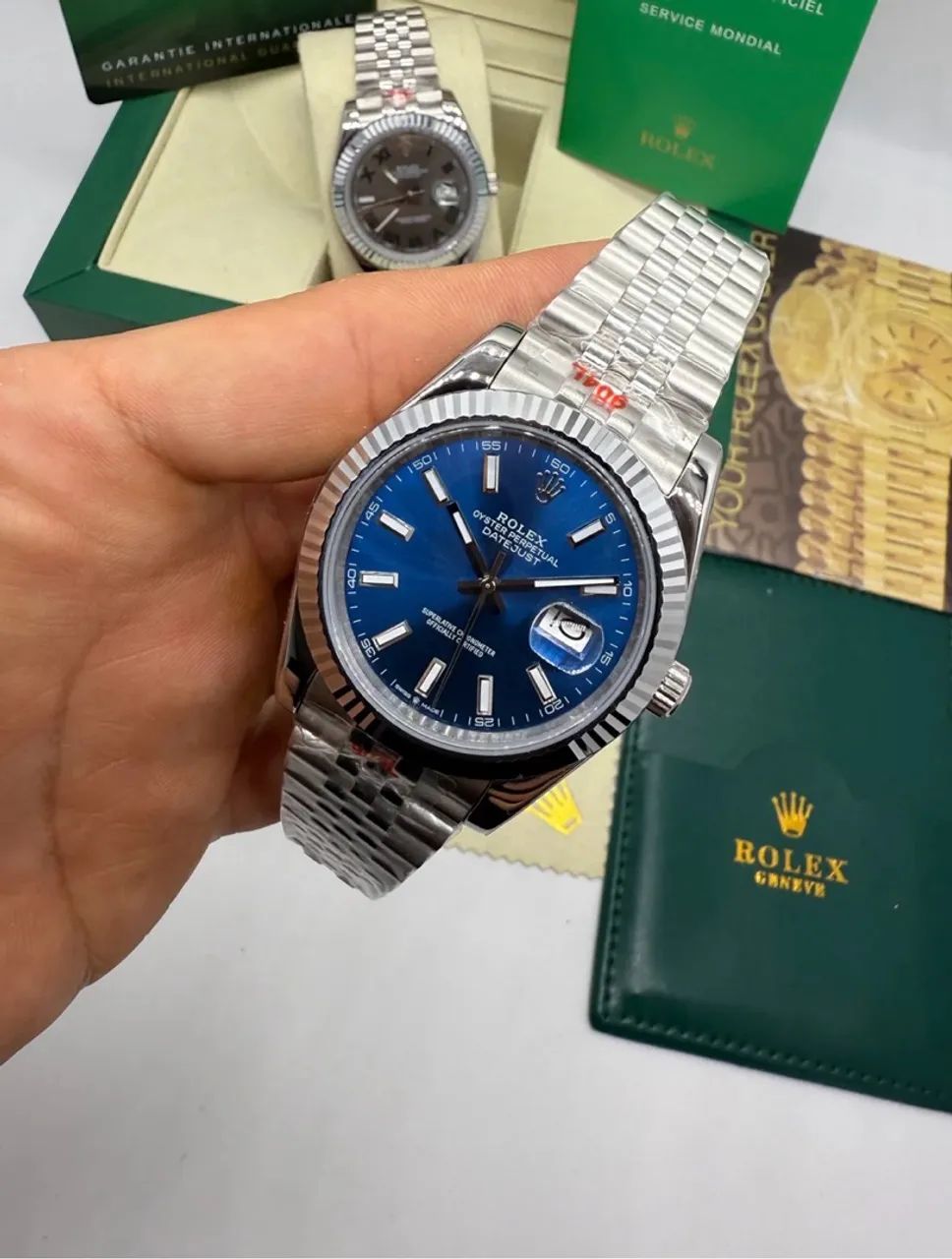 Relógio Datejust Jubilee Azul 41mm Automático super premium - Foto 2