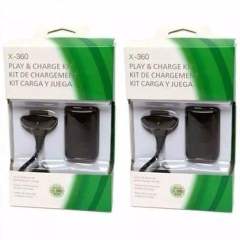 Kit 2 Baterias Carregador Controle Xbox360