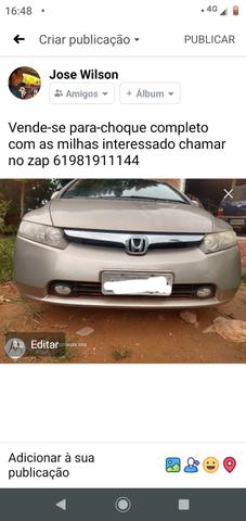 Vende se para choque completo com as milhas