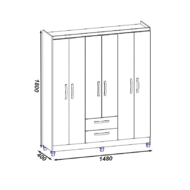 Guarda roupa casal 6 portas com espelho real - novo - frente grátis  - Foto 2