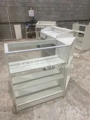 Balcão Caixa em L + Balcão Vitrine com Vidro Superior - Foto 3