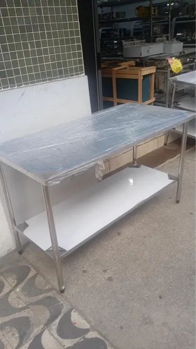 Mesa de Inox 1,50 x 70 Reforçada Nova