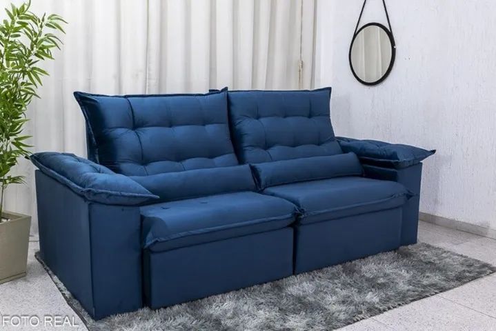 Sofá Retrátil e Reclinável Emanuelly_2,0m  Molas Ensacadas  Pronta Entrega! - Foto 4