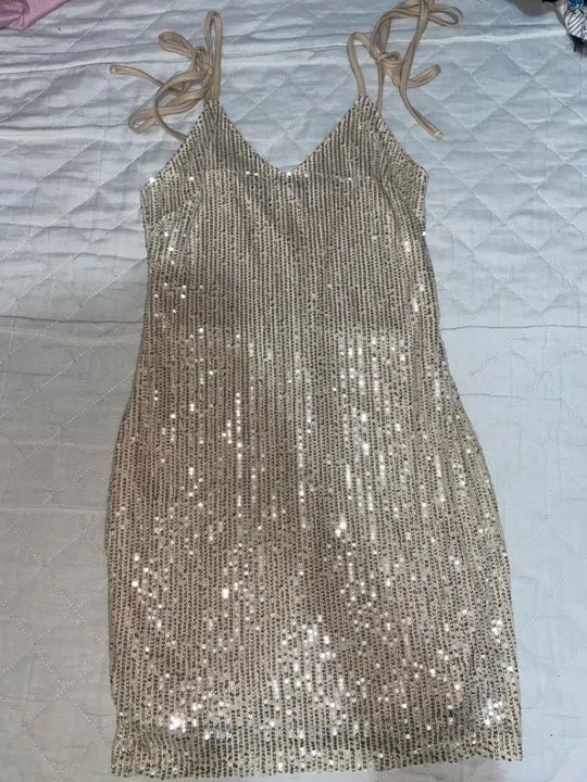 Vestido paete Champagne - Foto 2