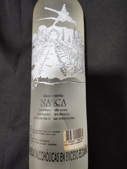 Pisco Nasca Quebranta 750ml - Foto 3