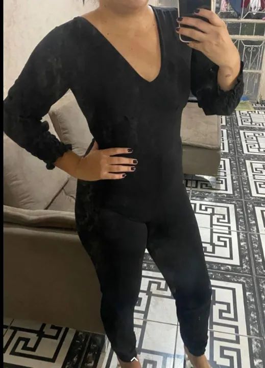 Macacão Preto Longo - Tamanho G - Foto 2