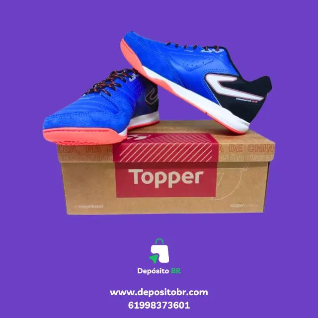 Chuteira Futsal Topper Dominator Club V - Masculino/Tamanho 41.