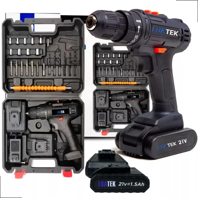 Parafusadeira E Furadeira 21v + Maleta Com Kit Ferramenta