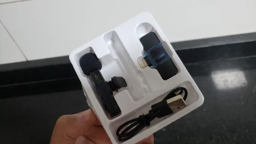 Microfone recarregável sem fio Lapela bluetooth IOS Iphone - Foto 3